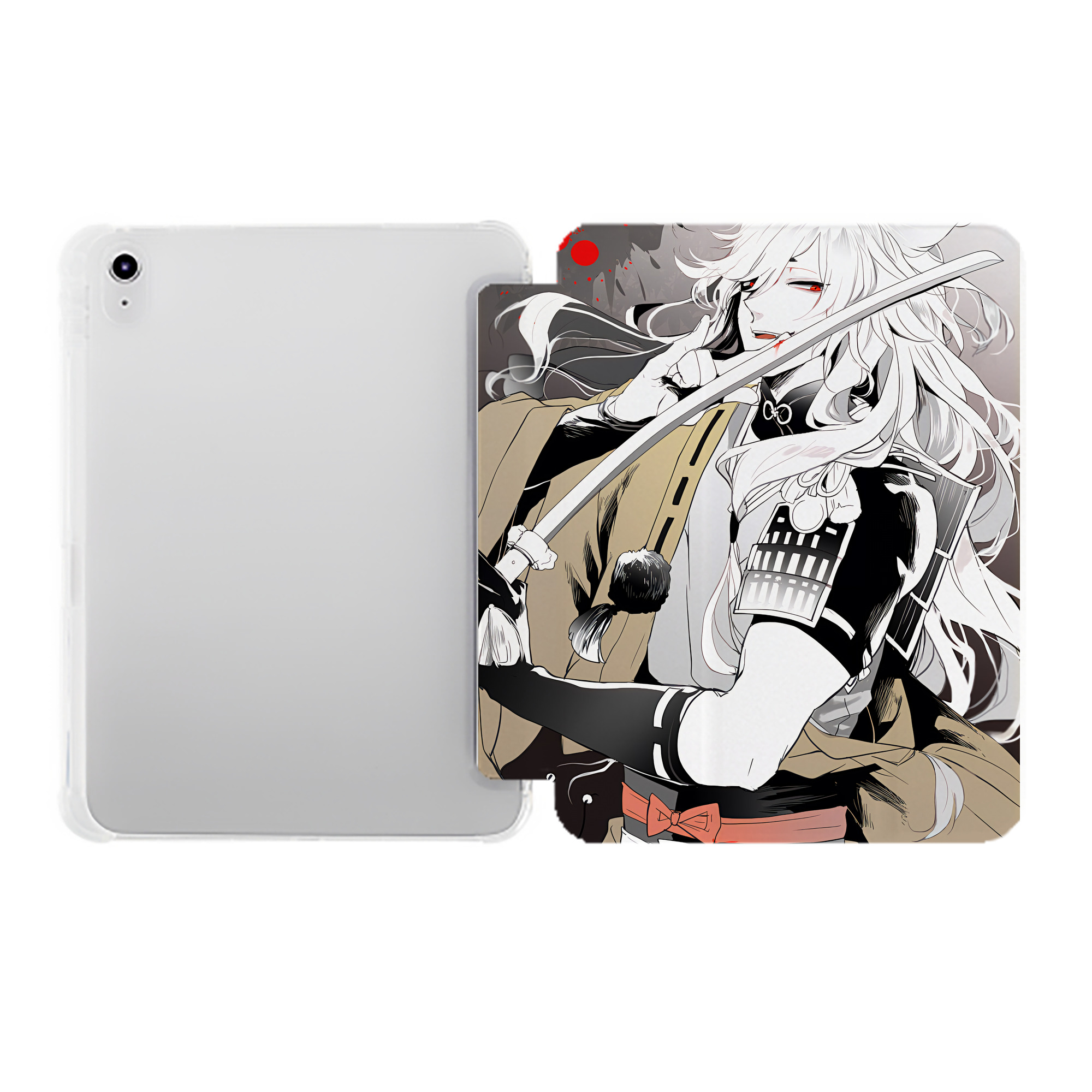 （画像用） 刀剣乱舞 Touken Ranbu IPad ケース ペン収納付き 三つ折りスタンド PUレザー×シリコン 対応機種9.5/10.5/10.9インチ